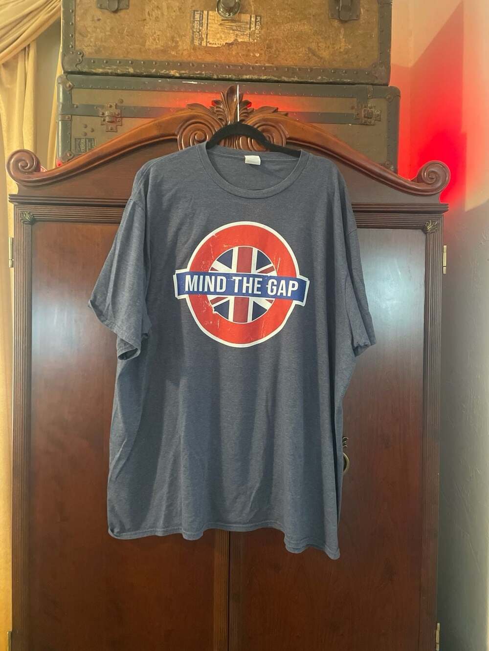 Gildan Mind The Gap London Underground Graphic T-Shirt Navy Blue Size 4XL